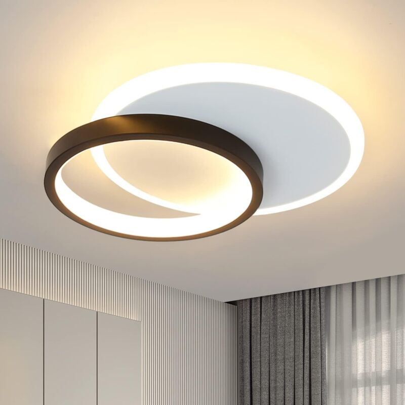 Plafonnier led Gbly plafonnier salon - 12W lampe cuisine 3000K blanc chaud lampe chambre design moderne lampe couloir plafonnier salon lampe noir