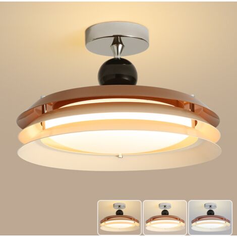 Plafonnier LED haut de gamme, plafonnier vintage du milieu du siècle, lustre de plafond design, 3 températures de couleur 3000K-6000K (40 cm x 25 cm)