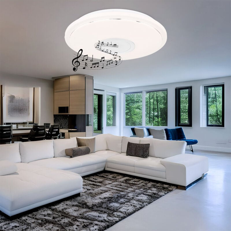 Plafonnier led, haut-parleur Bluetooth, lampe lumière du jour, effet scintillant, spot