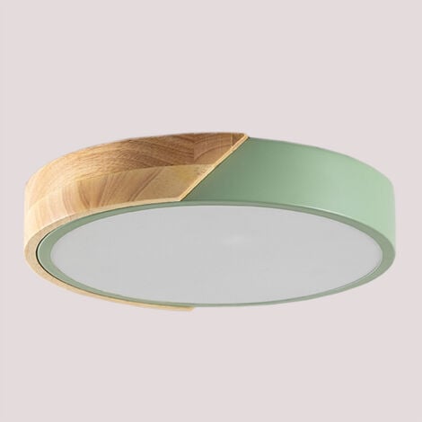 Plafonnier LED Jan SKLUM Celadón - Madera Natural Ø23 cm