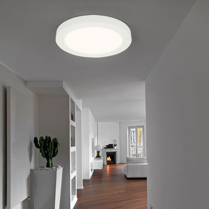Plafonnier led lampe de couloir lampe de cuisine plafonnier blanc lampe de salon ronde, 24W 2100lm blanc chaud, DxH 24,5 x 3,5 cm