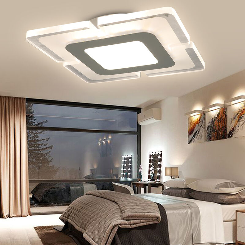 Plafonnier LED lampe de plafond carré 3 couleurs
