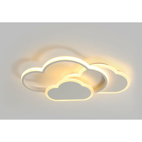 Plafonnier LED, lampe de plafond créatif nuage, 32W 2700lm 42cm, blanc chaud 3000K, plafonniers blancs modernes applique murale pour de salon, couloir et chambre de enfant [Classe énergétique A++]