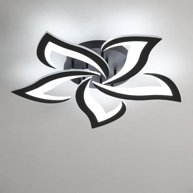 Plafonnier led en 48W moderne acrylique en forme de pétale d'hirondelle noire à 5 têtes (lumière blanche) - Comely