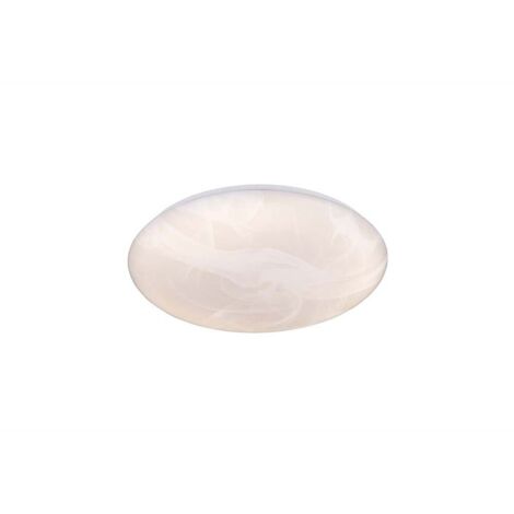 Plafonnier LED Lampe de salon Métal blanc couleur albâtre rond D 38 cm