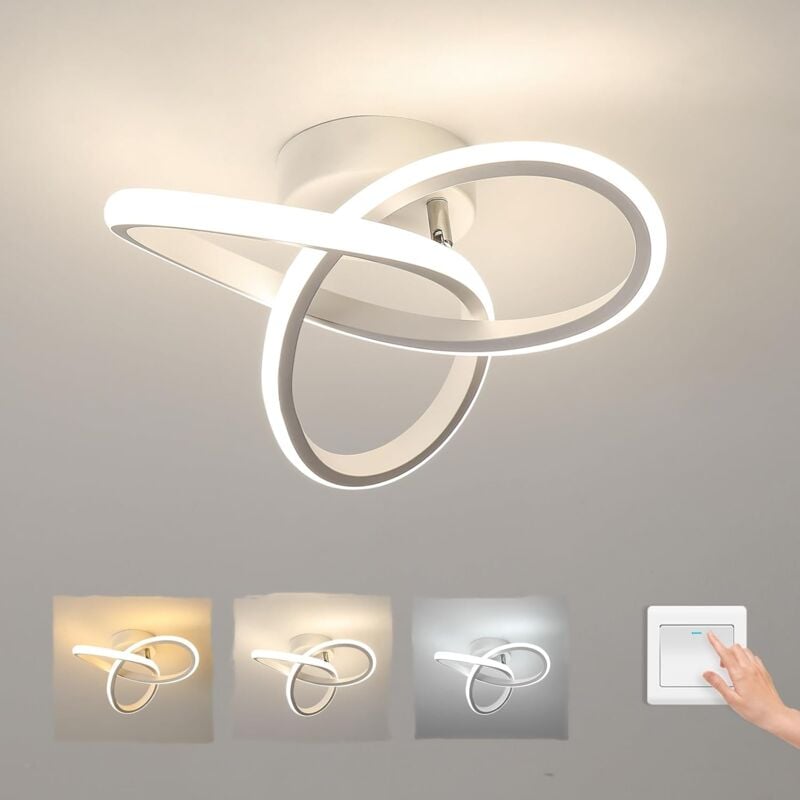 Comely - Plafonnier led , Lampe de Plafond en Acrylique 22W, Plafonnier dimmable 3000K/4000K/6000K pour Cuisine Salon Chambre à Coucher Dia 24CM