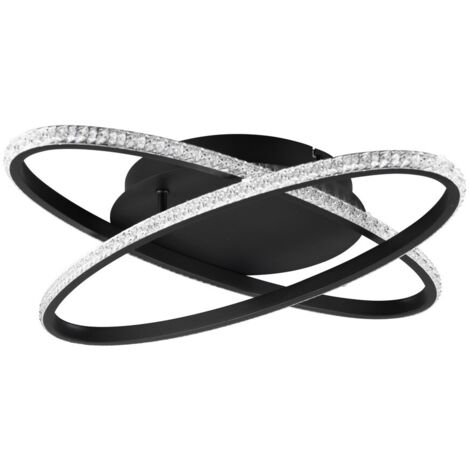 Plafonnier LED Lane RL 27W noir Ø58 cm dimmable