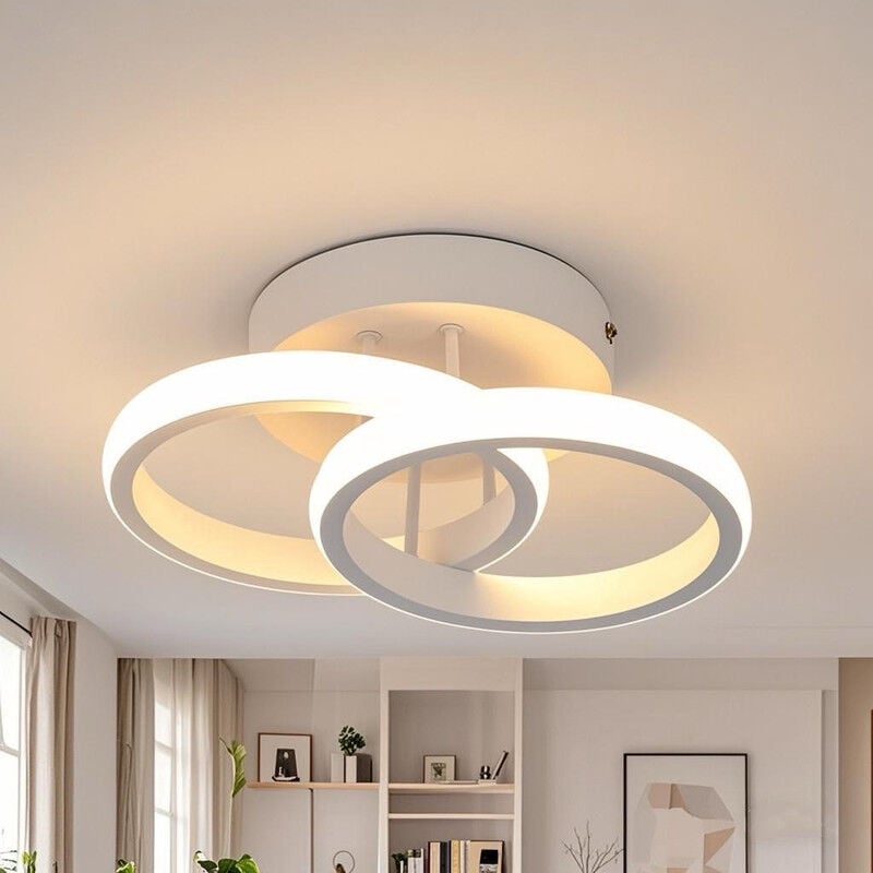 Comely - Plafonnier led, Rond Lampe de plafond 22W 2700LM, Moderne Luminaire Plafonnier pour Couloir Coucher Salle de Bains Cuisine Salon, Blanc