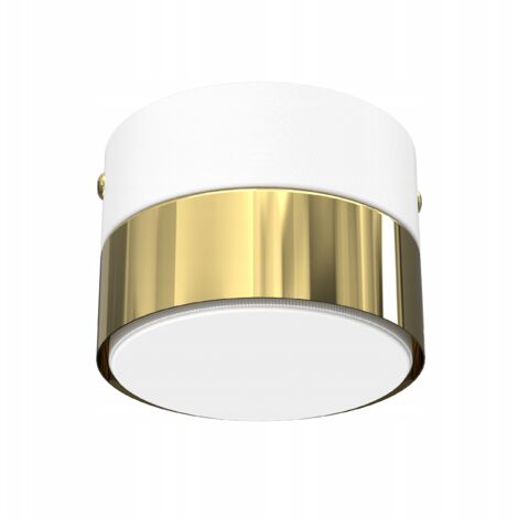 Plafonnier LED Loft GX53, finition or blanc, poli, pour salon