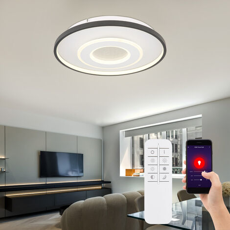 Plafonnier LED lumière intelligente salon lampe APP dimmable changeur de couleur minuterie