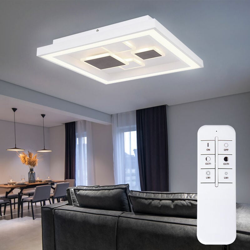 Plafonnier led luminaire télécommande dimmable fonction mémoire couleurs fixables