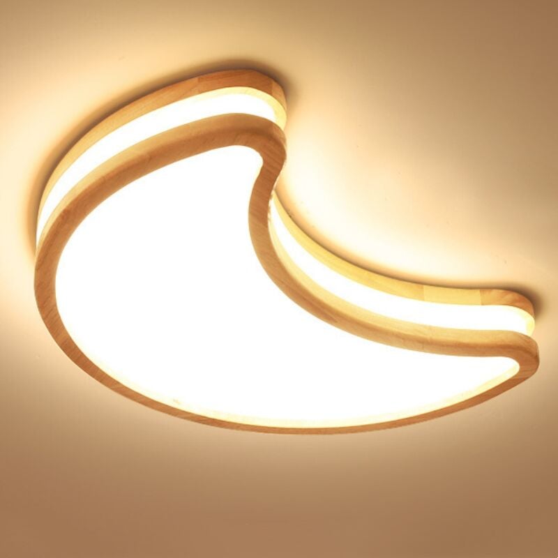 Plafonnier LED Moderne Luminaire Plafond Lune Créative Plafonnier Plat de Chambre d'Enfant Ø40CM 3000K/Lumière Chaud - 1Pcs