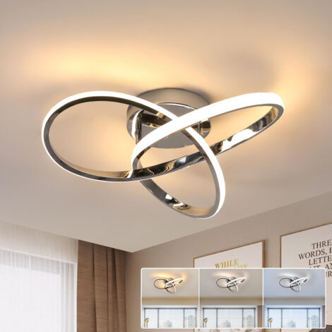 Plafonnier LED, Lustre LED basse consommation, Plafonnier moderne, Luminaire d'allée LED design, 3 températures de couleur (3000K-6000K)
