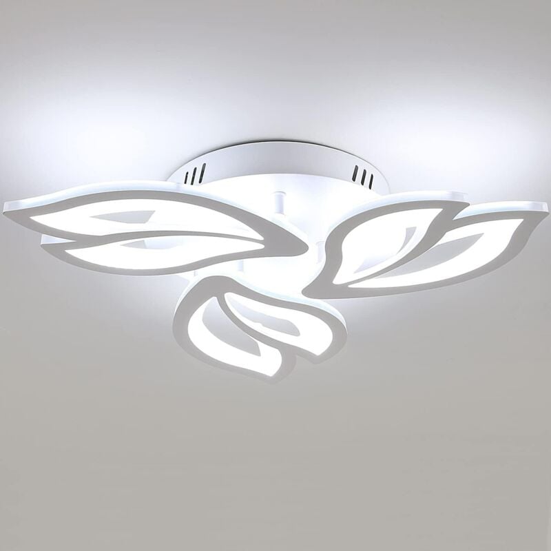 Plafonnier led Moderne en Acrylique Blanc, Design Créatif Pétales de Magnolia, pour Salon, Chambre et Couloir - 40W - Lumière Blanche 6500K - Comely