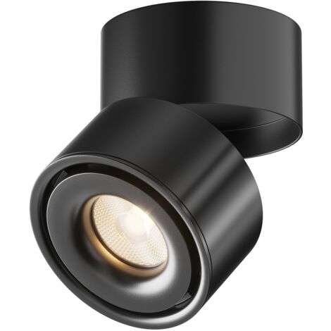 Plafonnier LED Maytoni Yin noir 10cm 15W 3000K dimmable
