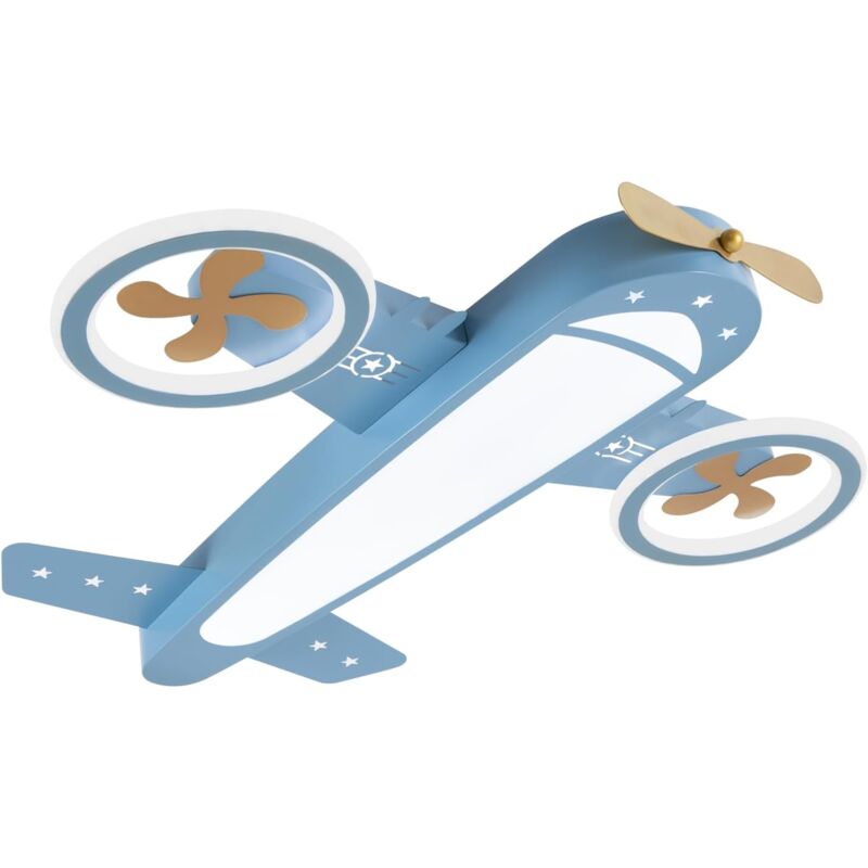 Plafonnier LED mignon et élégant avec motif d'avion - Température de couleur réglable avec une télécommande - Éclairage de plafond pour chambre
