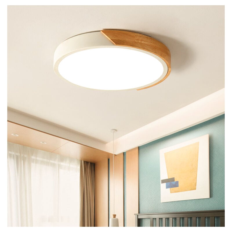 Plafonnier led Modern 24W Lustre Rond Lampe de Plafond pour Salle à Manger Chambre Salon Blanc