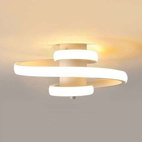 Plafonnier LED Moderne, 24W Lampe de Plafond en Aluminium et Acrylique, Créatif en Forme de Spirale Luminaire Plafonnier pour Salon Chambre Cuisine Couloir Salle de Bains