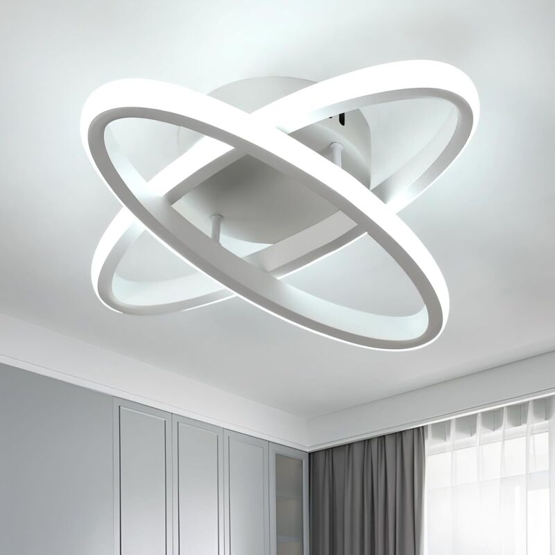 Plafonnier LED Moderne, 27W 3075LM Lampe de Plafond Chambre Créatif en Ovale, Blanc Luminaire Plafonnier Aluminium pour Salon, Cuisine, Couloir,