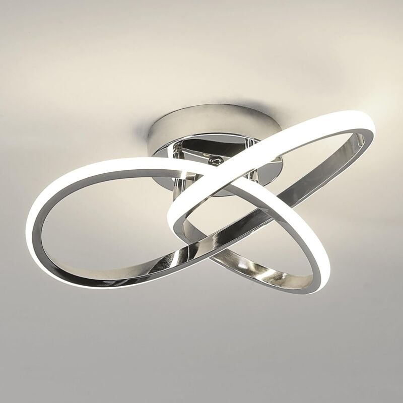 Plafonnier Led Moderne, 30W Créatif en Forme de Fleur Luminaire Plafonnier, Chromé Lampe de Plafond, Blanc Naturel 4500K