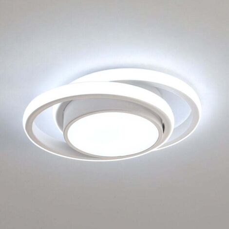 Plafonnier LED moderne 32W 2350lm – Longueur 28cm – Lumière blanc froid 6000K – Abat-jour silicone et métal – Pour couloirs et salons