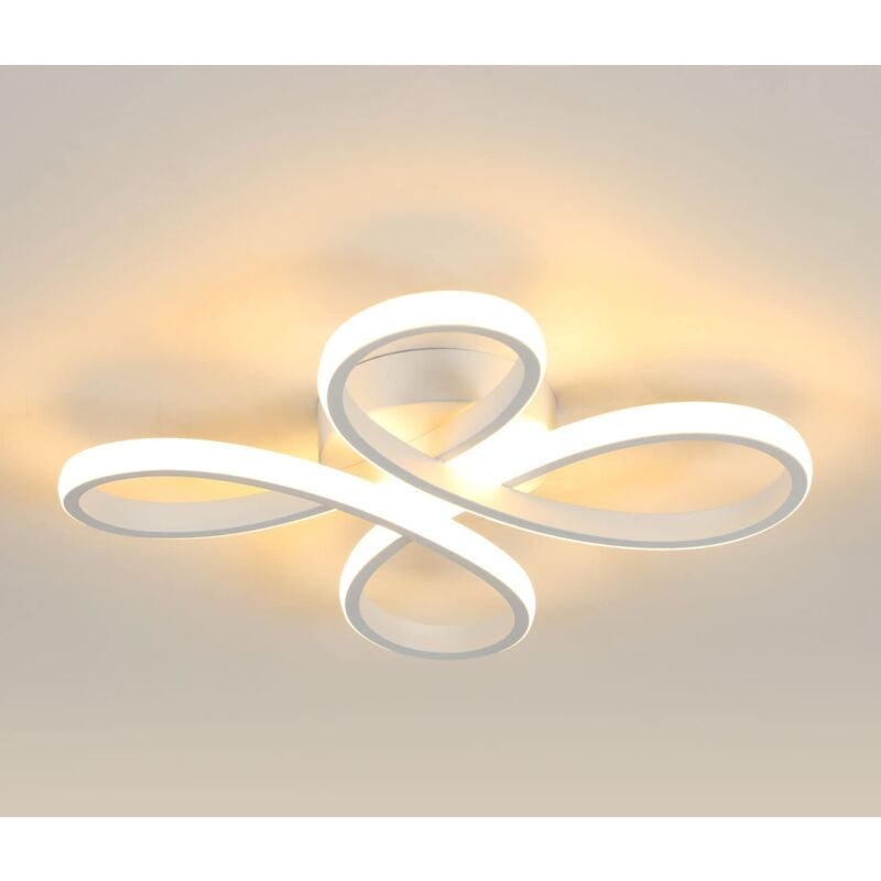 Plafonnier led Design moderne 28W Forme de fleur créative Lampe de Plafond Pour salon chambre à coucher salle à manger bureau Blanc,Lumière Blanche