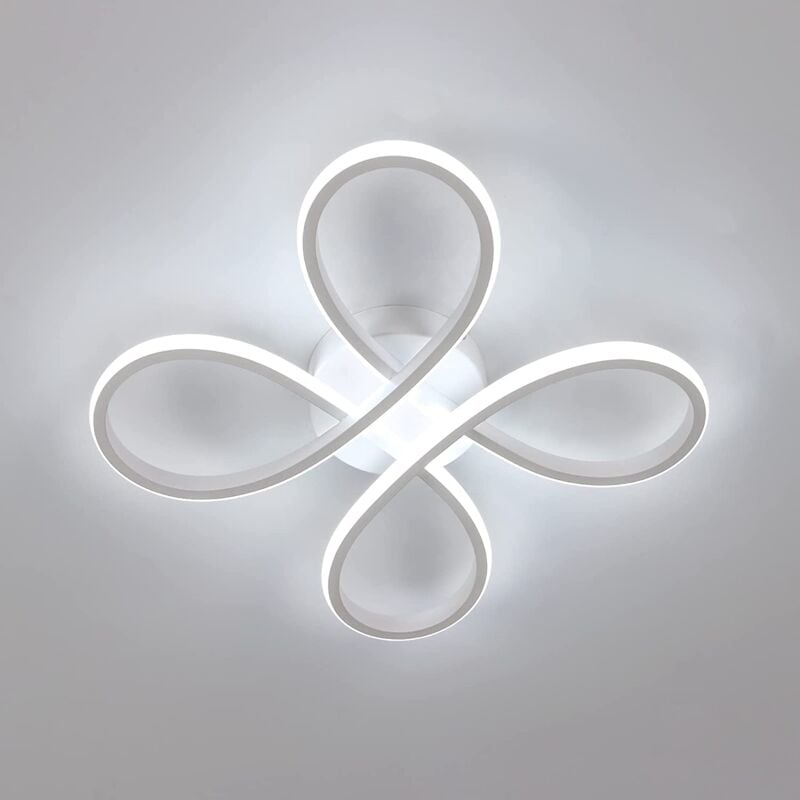Plafonnier LED Design moderne 28W Forme de fleur créative Lampe de Plafond Pour salon chambre à coucher salle à manger bureau Blanc,Lumière Blanc