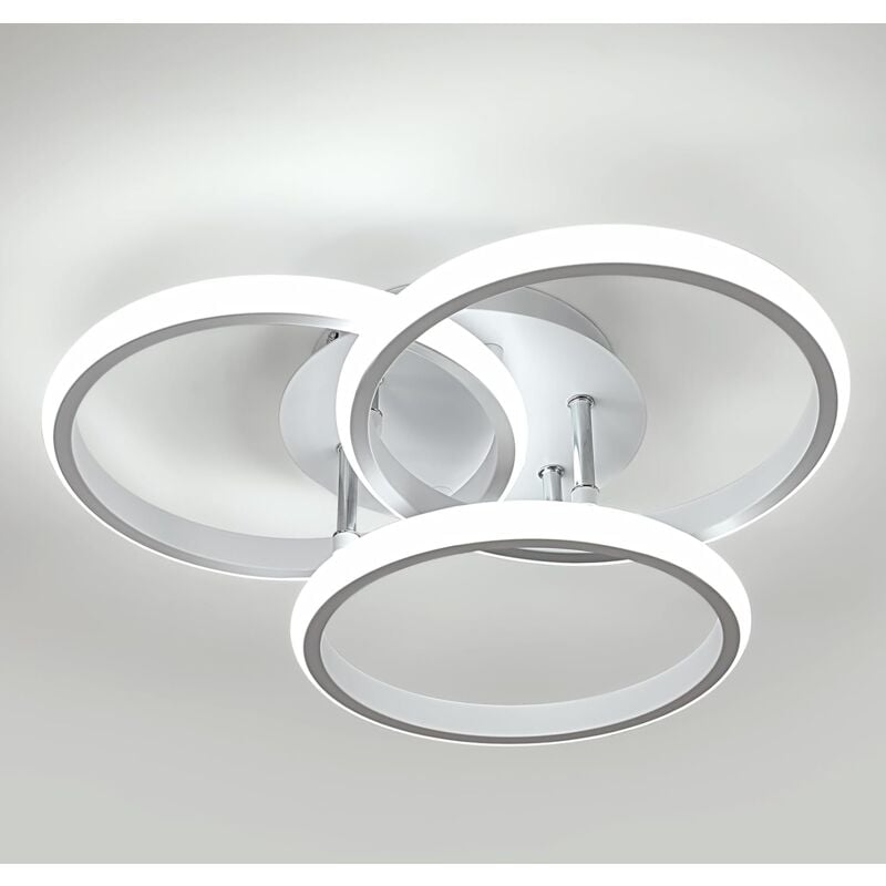 Plafonnier LED Moderne, 40W 4500LM Blanc Rond Lampe LED Plafond en Aluminium, Luminaire Plafonnier Intérieure pour Chambre, Salon, Cuisine, Salle à