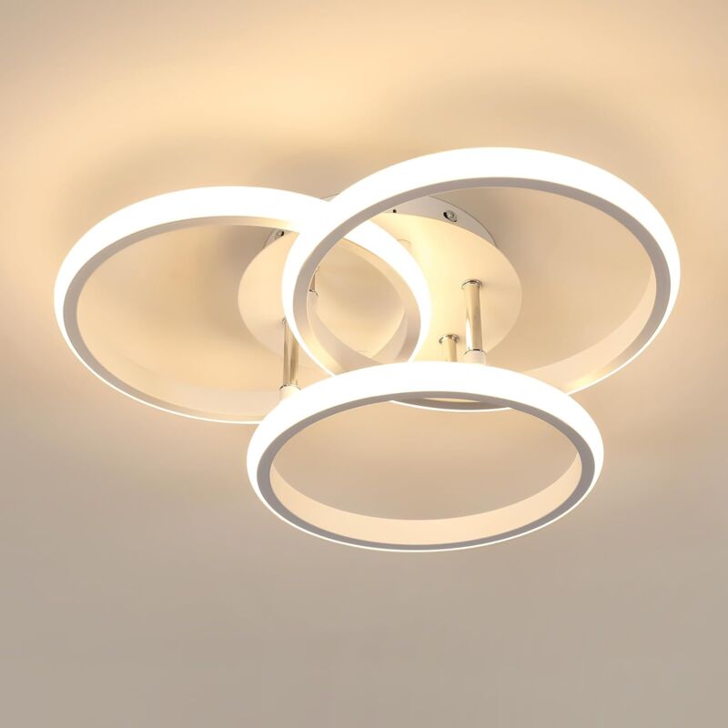 Plafonnier led Moderne, 40W 4500LM Blanc Rond Lampe led Plafond en Aluminium, Luminaire Plafonnier Intérieure pour Chambre, Salon, Cuisine, Salle à