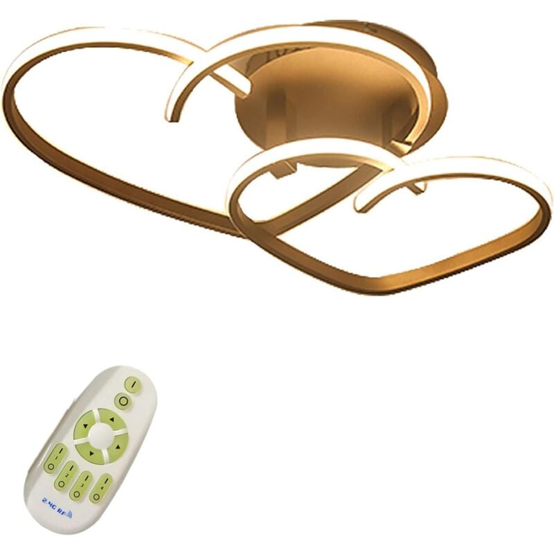 Plafonnier led moderne à intensité variable – Plafonnier design en forme de cœur avec télécommande pour salon, salle à manger, cuisine, chambre à