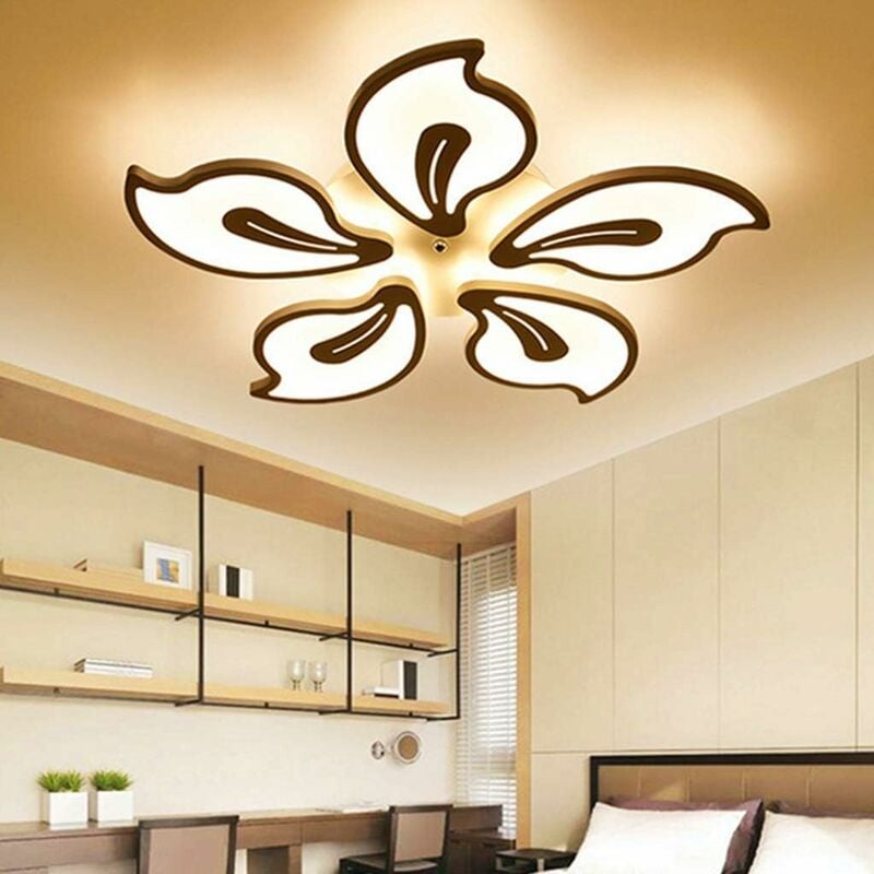 Comely - Plafonnier led Moderne Créatif Forme De Fleur Design Plafonniers Avec Télécommande Dimmable Métal Acrylique Pétales Plafonnier Salon Lampe