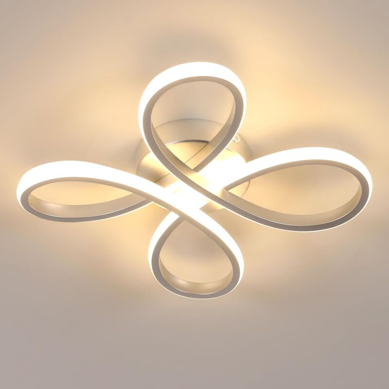 Plafonnier led, Lampe de Plafond led Moderne 30W 3500LM, Argenté Luminaire Plafonnier pour Salon, Cuisine, Chambr à Coucher, Couloir, Salle à Manger,