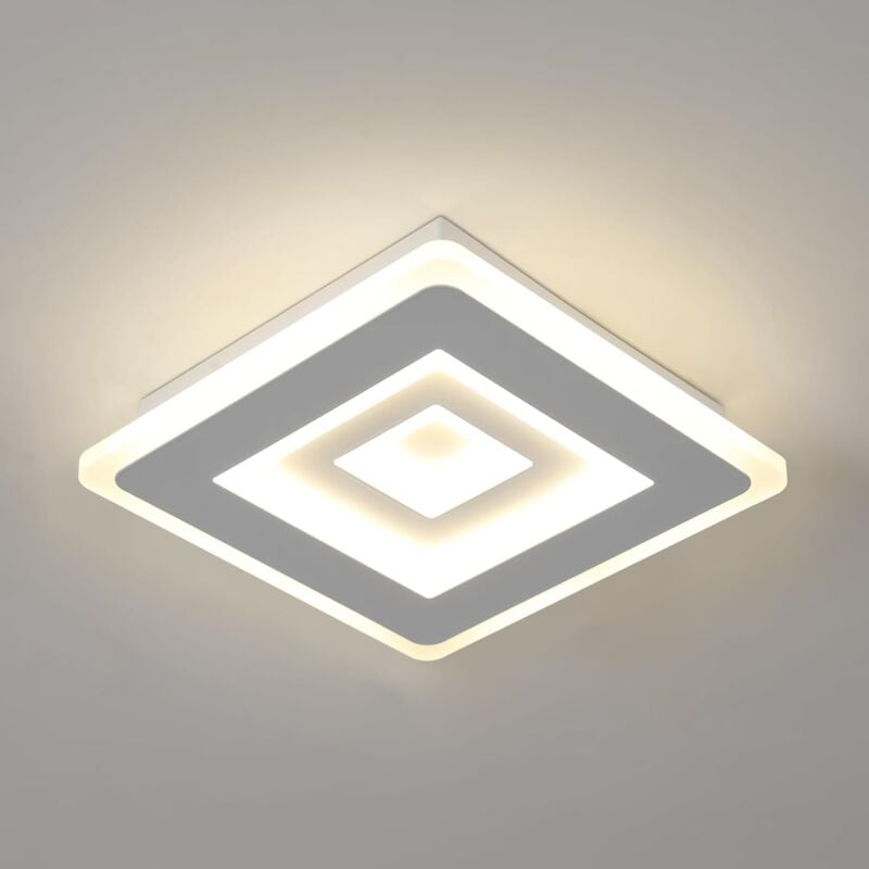 Plafonnier led Moderne Lampe de Plafond Carré 28W 3150LM Luminaire Plafonnier Blanc en Acrylique pour Chambre à Coucher, Salon, Couloir, Salle