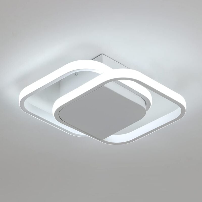 Plafonnier led Moderne, Lampe de Plafond Led Carré 24W 2200LM, 6000K Blanc Froid Luminaire Plafonnier, Plafonnier en Acrylique, pour Chambre Salon