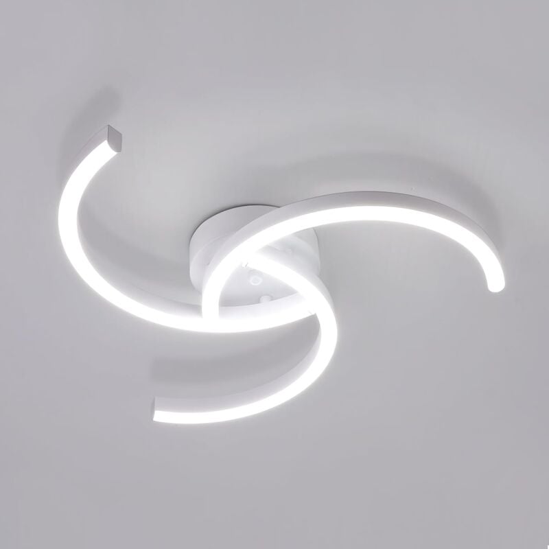 Plafonnier led Moderne, Luminaire 24W 52cm, Design Hélicoïdal Lampe de Plafond pour Salon Chambre Cuisine - Blanc - Lumière Blanche 6500K - Comely