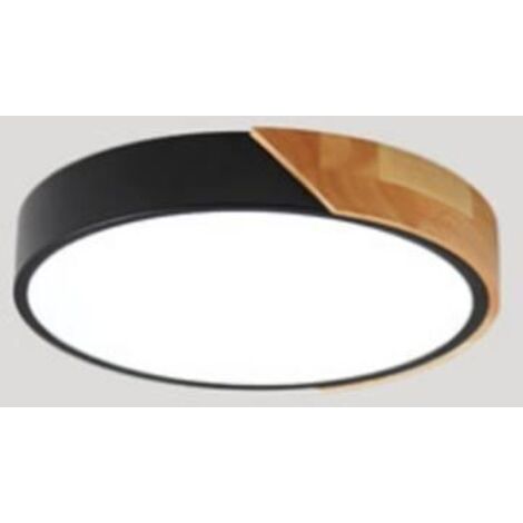 Plafonnier LED - Moderne - Macaron - 18W - 600lm - Noir - 30x30cm