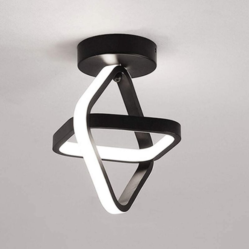 Plafonnier Led Moderne Noir Lampe De Plafond Nordique Plafonnier Carré Pour Chambre à Coucher, Salon, Couloir, Restaurant, Balcon, Blanc Froid