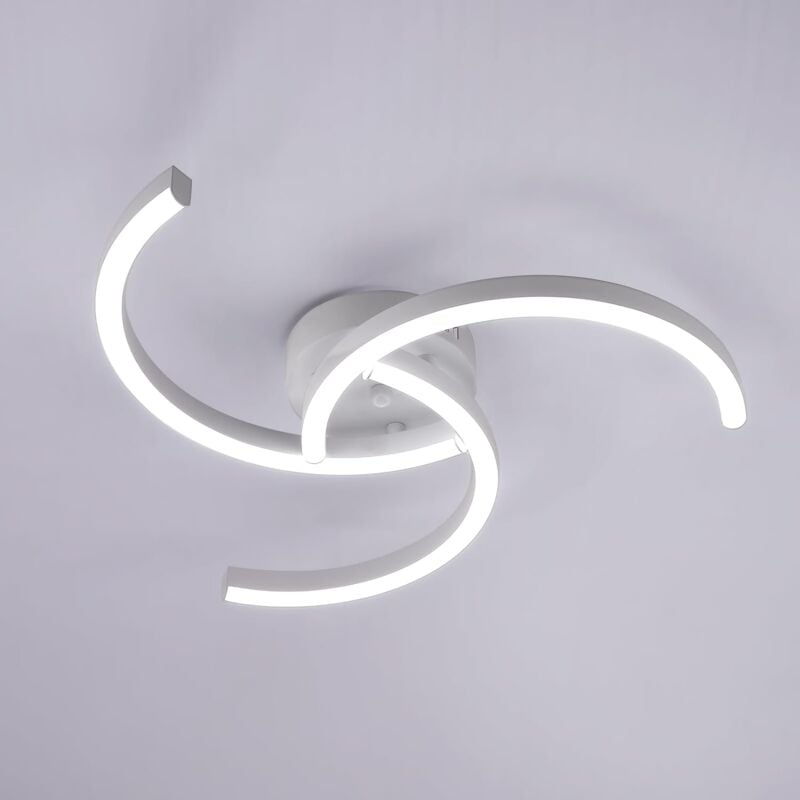 Plafonnier led Moderne, Plafonnier Chambre 24W Hélicoïde, Luminaire Plafonnier 52CM Blanc pour Salon Chambre à coucher Cuisine Couloir 6500K Lumière