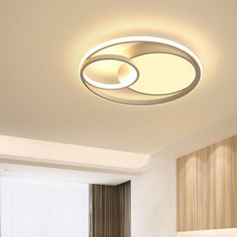 Plafonnier LED moderne rond à variation continue, fixation encastrée avec télécommande pour chambre et salon, 110V 48cm