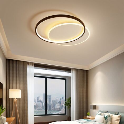 Plafonnier LED moderne rond dimmable à fixation encastrée avec télécommande pour chambre et salon, 100-265V