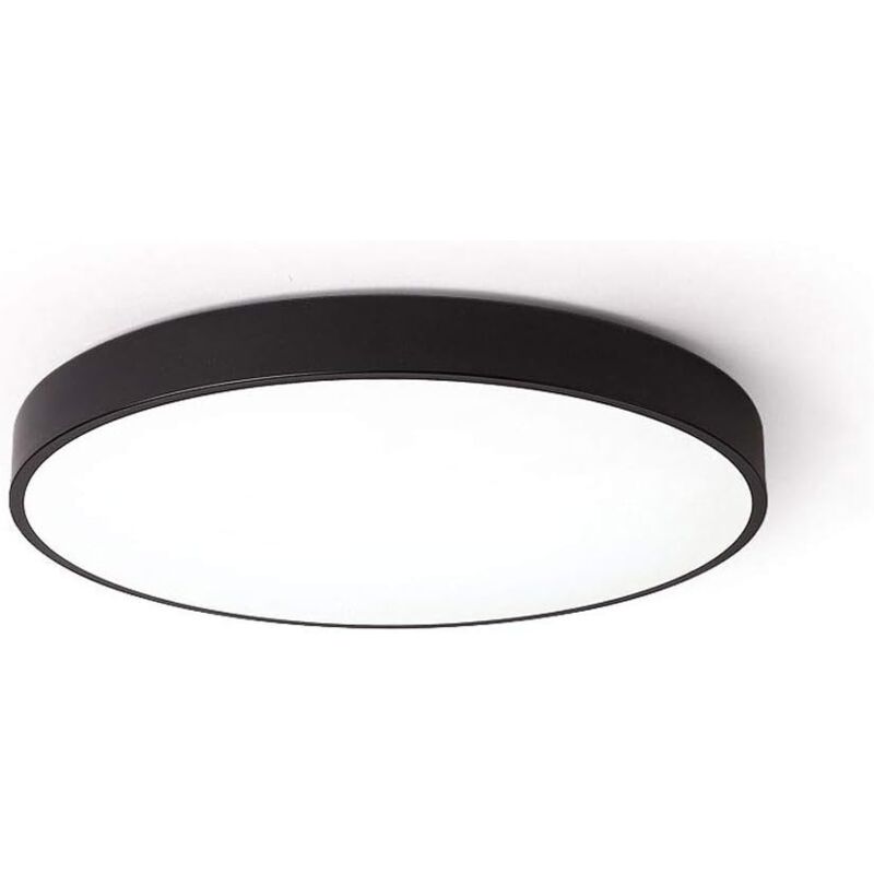 Ineasicer - Plafonnier led moderne ultra-lumineux en fer, design créatif, ultra-mince, rond, encastré, pour décoration intérieure, noir