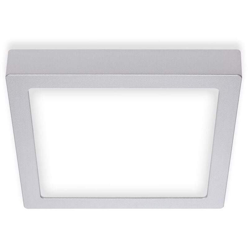 Lampe led à poser Briloner leuchten fire, 16,5 w, 1600 lm, IP20, chrome mat, métal-plastique, 22,5 x 22,5 x 3,2 cm