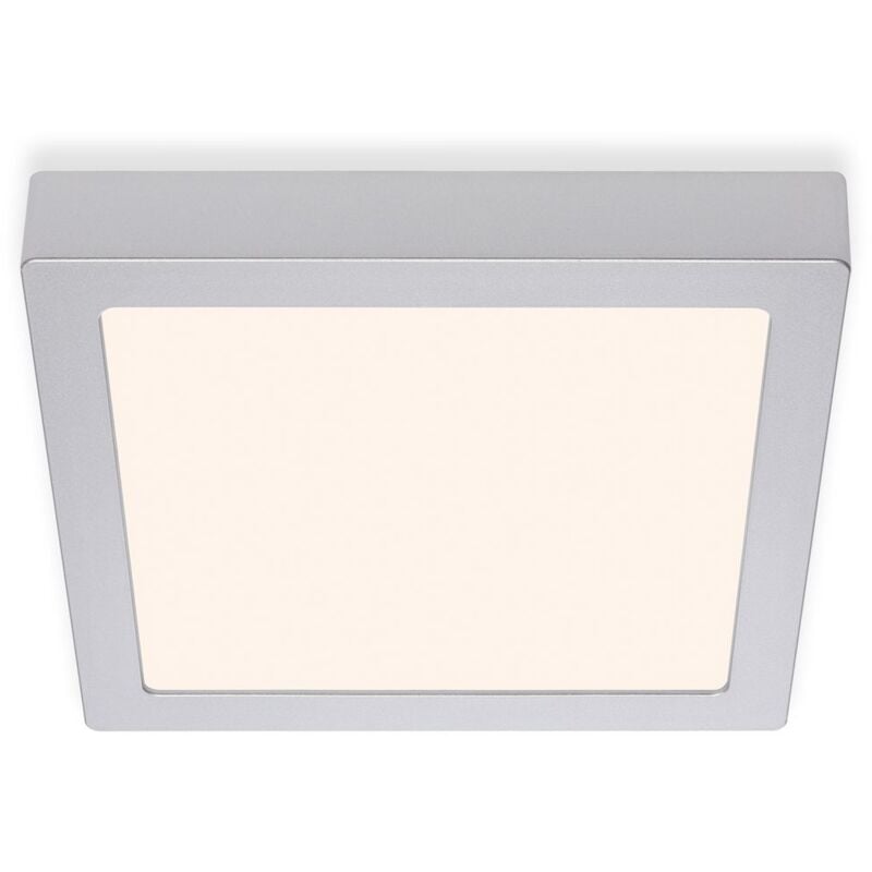 Lampe led en saillie Briloner leuchten fire, 16,5 w, 1600 lm, IP20, chrome mat, métal-plastique, 22,5 x 22,5 x 3,2 cm