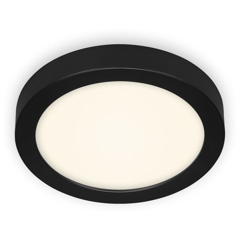 Plafonnier led Briloner leuchten fire black, 16,5 w, 1600 lm, IP20, noir, métal-plastique, ø 22,5 cm