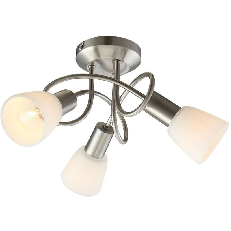 Etc-shop - Plafonnier LED 9 watts nickel verre lampe d'éclairage plafonnier luminaire lumière