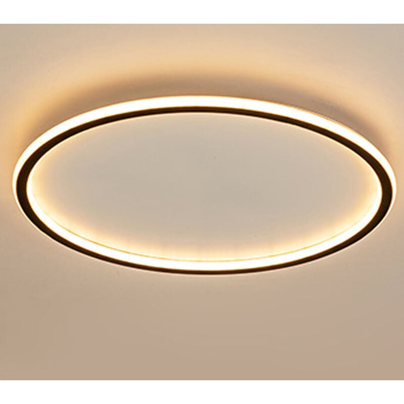 Plafonnier Led Noir Lampe De Plafond Rond Φ30CM Luminaire Plafonnier Minimaliste Moderne Pour Cuisine, Couloir, Bureau, Porche Blanc Chaud