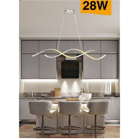 Plafonnier Led Ondulé Moderne 28 W, Lumière 3 000 K, 6 500 K, 4 000 K, B56b