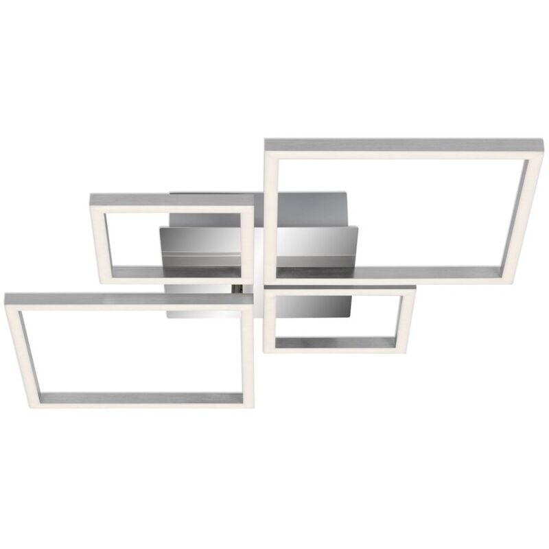 Plafonnier led Briloner leuchten frame, 48 w, 4000 lm, IP20, chrome-alu, métal-plastique, intensité lumineuse variable, 75 x 47 x 7,3 cm