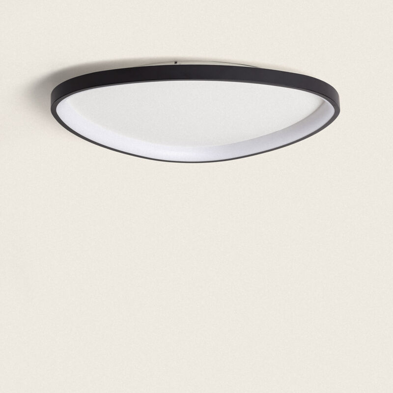 Plafonnier led Oval 30W Métal Ø600 mm cct Sélectionnable Owen Noir