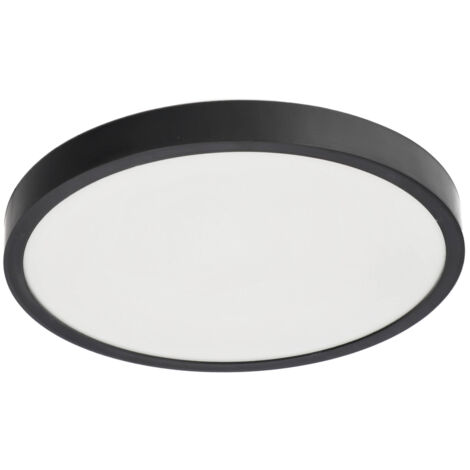 Plafonnier LED PERETI 18W anneau noir 29.5cm 3000K 1800lm IP44 220V EDO777611 EDO SOLUTIONS